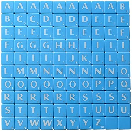 Alphabet Letter Tiles Blue With White Letters Art & Craft Board Game by London Heritage