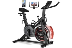 CHAOKE Exercise Bike Gym Workout, PLUS Magnetic Spin Bike with APP, Ultra-Quiet Indoor Exercise Bikes for Home Use, Professional Cycling Seat and Super Stable Design, LCD Display, Strength Training