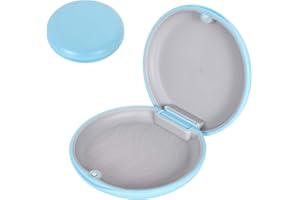 Cleminsta Zahnspangendose, Kieferorthopädische Box, Gebissdose Zahnprothesendose, Zahnprothesen Box, Spangendose Zahnspangenbox Knirscherschiene Box, Aufbewahrungsbox für Zahnersatz (Blau)