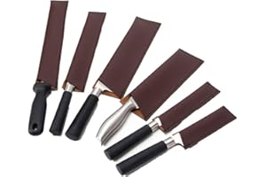 YWYHHM Leather Knife Sheath, 6 Pcs Edge Guards, Blade Cover Protector Sleeves, Waterproof Heavy Duty Universal Knife Protectors