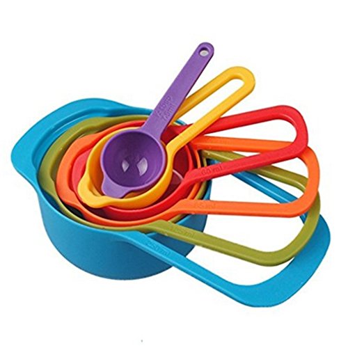 HENGSONG 6-teilig Bunte Kochen Backen Messlöffel Dosierlöffel Kunststoff Messlöffel Set