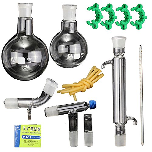 Neuf Lab appareil de Distillation à la vapeur d'huile essentielle Organic Chemistry Verrerie kit purificateur d'eau Distiller W/24/40 Joint