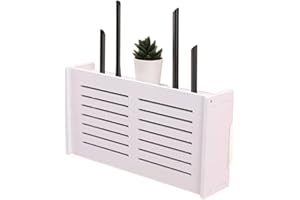 SUNESA Scatola nascondi cavi Scatola di immagazzinaggio for router Wi-Fi Custodia for cavo superiore Custodia for montaggio a parete Interruttore for ciabatta Nascondi scaffale Home Office Organizzatori sosp