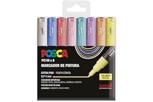 CRAFTELIER UNI Posca 8 markerów PC1M pastelowa końcówka stożkowa ekstra cienka