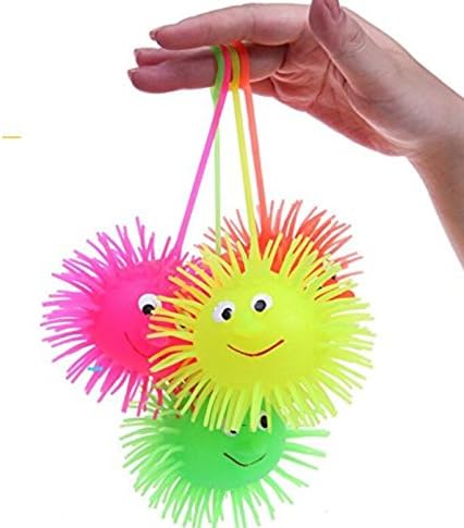 DROVE Pack of 12 Smile Face Yoyo Puffer Balls Party Favors Novelty