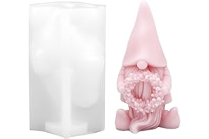 Fadcaer Christmas Silicone Mould, 3D Faceless Gnome Dwarf Molds for Fondant Cake, Aromatherapy Candle, Chocolate, Soap, Santa Claus Candle Mould, Epoxy Resin Casting Moulds for DIY Christmas Decor