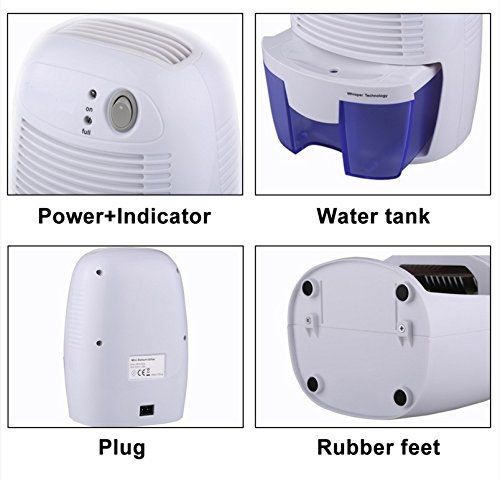 JZK® 500ml kompakte und tragbare Mini Luftentfeuchter für Damp, Schimmel, Feuchtigkeit im Haus, Küche, Schlafzimmer, Wohnwagen, Büro, Garage - 6