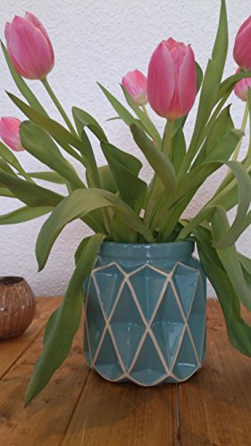 Vase Tischvase Blumenvase Türkis skandinavisch keramik trendig - 2