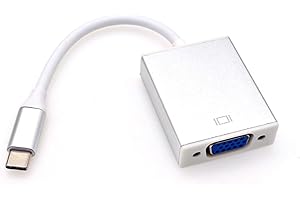 JZK USB C a VGA Adaptador, Thunderbolt 3/4 USB 3.1 Tipo C Macho a VGA Hembra Conector Adaptador para MacBook Pro, para iPhone 16 15 Pro/MAX, para iPad Pro, para Lenovo, proyector