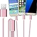 Produktbild 2ticks USB-C TYP-C / Micro USB / 8 Pin Beleuchtung - Drei in einem Universal Highspeed Multi-Funktions-geflochtene 3 in 1 Ladekabel 1 Meter Rose Gold für Rca Viking Pro 10