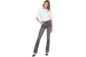 ONLY - Onlhush Mid Waist Flared DNM Box AKM, Jeans Donna