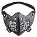 Produktbild xue binghualoll Punk Rock Schwarz Unisex Motorrad Punk Halloween Cosplay Style Metall Niet Maske,Persönlichkeit Punk Niet Lokomotive Maske Maske,Staubschutzmasken