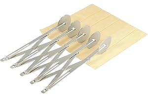 LOUIS TELLIER - Divisor de Pasta Extensible 5 Cuchillas - Cortador de Pasta Ajustable 5 Ruedas - Divisor de Pasta de Acero Inoxidable - Cortador de Pizza Ajustable - Calidad Profesional