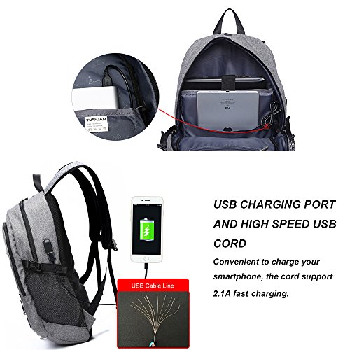 DailyStar Laptop-Rucksack  f  r 39 6-cm-Laptops  15 6  Zoll   Rucksack mit USB-Ladeanschluss  Diebstahlsicher  leichtes Gewicht  f  r M  nner   Frauen