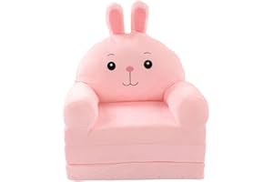 MOTUZP Peluche Divano Letto Pieghevole per Bambini 2 in 1 Divano Letto Pieghevole per Bambini Cuscini per Sedie da Sala da Pranzo Divano per Bambini Poltrona con Schienale per Soggiorno Camera da Letto(Rosa)