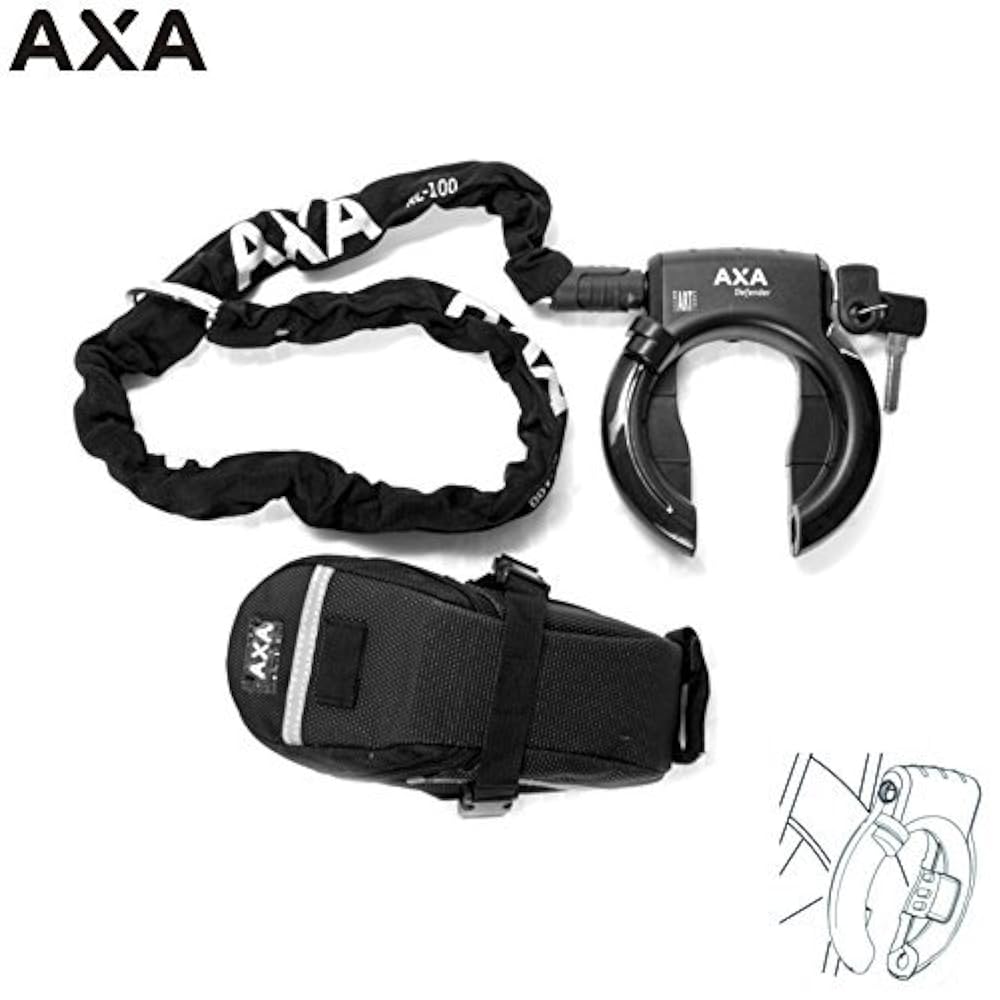 01200160K Axa Defender Rahmenschloss mit Kette RLC 100 Ø 5, 5 mm + Tasche