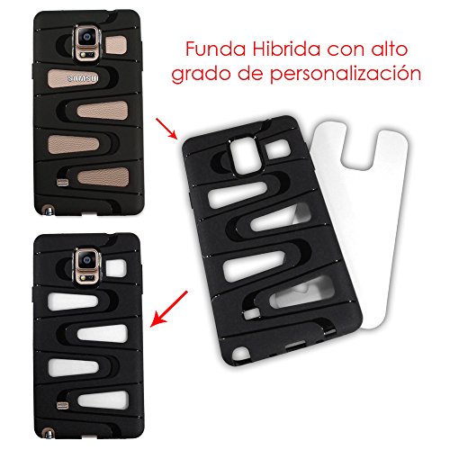 Donkeyphone 599371031 - funda carcasa hibrida blanca 2 en 1 dise  u00f1o zig zag samsung galaxy note 4 n910f