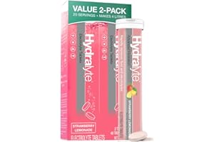 Hydralyte Effervescent Electrolyte Tablets - Strawberry Lemonade | 40 Tablets | Prevents & Relieves Dehydration | Rehydrates Faster Than Water | Vegan, Gluten Free & Caffeine Free