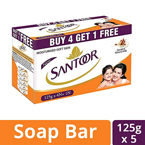 Santoor Sandal and Almond Milk Soap (Buy 4 Get 1 Free 125g each) price