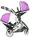 kidz kargo Duellette 21 BS Combi Twin Tandem Pushchair Silver Chassis (Magenta Pink)