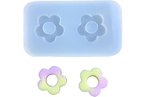 JDIEOQA Mini moule en silicone creux en forme de fleur pour remplissage de résine époxy