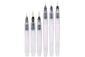 TMRBBesty Pennelli con Serbatoio,Water Brushen,Pennarelli Ad Acqua,Colorare, Dipingere,Versatili Pennelli Per Acquerelli Per Adulti, Dambini, Artisti e Amanti Della Pittura,6PC