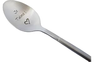 ZINELLO DESIGN - Cuillère avec Message d’Amour, Idee Cadeau Original et Personnalisé pour une Fête, Noël ou un Anniversaire, Cuillère à Café/Dessert avec son Coffret pour Offrir (Je t'aime)