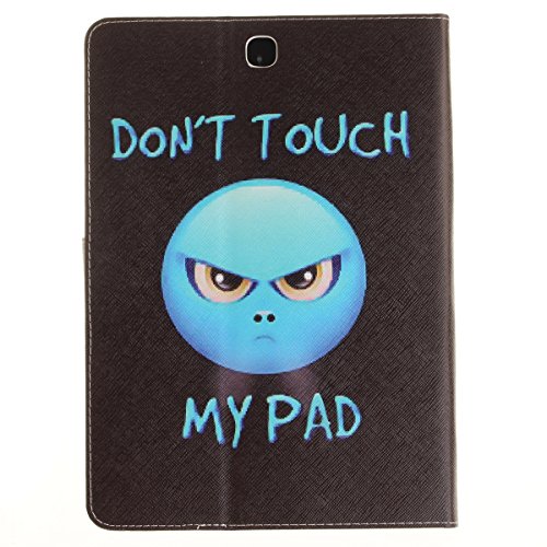 Galaxy Tab A 9.7 Hülle Case,Galaxy Tab A 9.7 Ledertasche,Ukayfe Muster Schutzhülle Leder Tasche für Samsung Galaxy Tab A 9.7 Zoll SM-T550,Malerei Don’t Touch My Pad Verärgertes Gesicht Muster Slim Fit Folio PU leder Flip Cover im Bookstyle Kunstleder Schutzhülle Cover Tasche mit Ständer für Samsung Galaxy Tab A 9.7 Zoll SM-T550 mit 1 x Schwarze Eingabestift (Don’t Touch My Pad) - 2