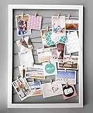 Material: Kunststoff Rahmen weiß mit Leine / Klammern aus Holz