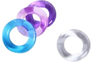 GENÉRICO Juguete sexual erótico potenciador hombre - Pack x4 Anillos de erección masculino retardante para el pene - Mayor firmeza más tiempo - Producto para una erección duradera y placentera