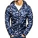 Produktbild Binggong Herren Shirt,Männer Hoodie Sweatshirt Herbst Mode lässig Camouflage Print Zip Jacke Jacke Hoodie übergroßen Top Basic