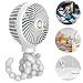 Produktbild lesgos Handheld Kinderwagen Fan, USB wiederaufladbare Baby Fan mit flexiblem Stativ Fix auf Kinderwagen/Fahrrad, 3 Geschwindigkeiten Einstellung Mini-Tischventilator für Office Room Car BBQ Gym