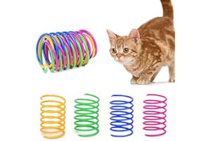 Chingde Spirale Katze, 48 Stück Bunte Spirale Spielzeug Kunststoff Spiralfedern Katzenspielzeug Set Katze Spring Spirale für Katze Kätzchen Haustiere Neuheit Geschenk