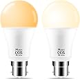 Mobri Light Bulbs Work with Alexa, B22 Bayonet LED Smart Bulb Work with Echo Speaker (Only), 1200LM Equivalent 120W, Warm White to Daylight Adjustable, BLE Mesh, No Hub, No WiFi (2 Pack)