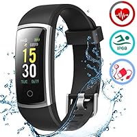 LATEC Orologio Fitness Tracker Smartwatch Android iOS Cardiofrequenzimetro Monitor per la Pressione del Sangue Impermeabile IP68 Sportivo Contapassi Calorie Bici per iPhone Xiaomi Samsung Huawei