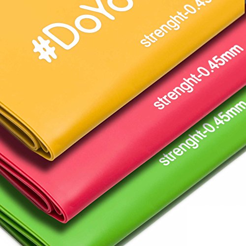 3er-Set Fitnessbänder »Lavana« / Sportband, Trainingsband in den Farben und Stärken gelb 0,35 leicht / grün 0,45 mittel / rot 0,55 kräftig - 2