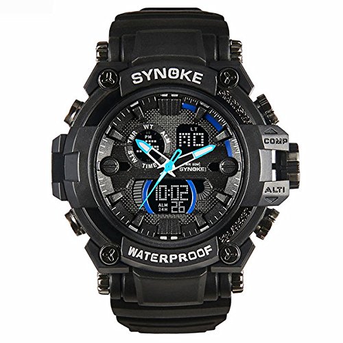 MODIWEN Mens Digital Watch Fashion Analogue Military Waterproof Sports Watches Alarm Date Chronograph Luminous