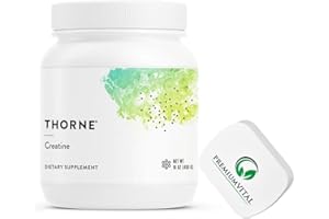 PremiumVital, Thorne Research, Creatine, Creatine Monohydrate, 450g Vegan Powder, with Practical Pill Box, Lab-Tested, Soy-Free, Gluten-Free, Non-GMO