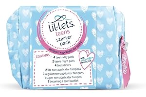 Lil-Lets Kit de démarrage pour adolescents, contenant des protège-slips et des tampons Lil-Lets sans applicateur