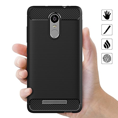 Funda Xiaomi Redmi Note 3 Pro  AICEK Negro Silicona Fundas para Redmi Note 3 Pro Carcasa Xiaomi Redmi Note 3 Fibra de Carbono Funda Case  5 5 Pulgadas 