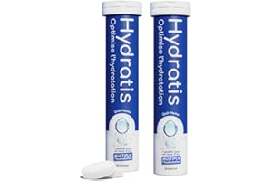 HYDRATIS - Pastilles Hydratation Electrolytes - Neutre - Améliore l'Hydratation et Favorise l'Énergie - Formule Isotonique - Sport, Récupération, Bien-être - 2 tubes (40 Pastilles)