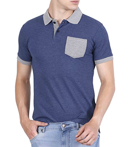 Fanideaz Branded Men’s Half Sleeve Cotton Denim Blue Polo T Shirts for Men RS.649 (74.00% Off) - Amazon
