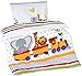 Produktbild Aminata-Kids süße Kinderbettwäsche Tiere im Zug 100x135 cm Baumwolle Babybettwäsche Elefant Giraffe Löwe mit Herz Bettwäsche Kinder Teddy  KINDERBETT–GRÖSSE 