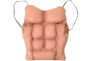 Alipis Makeup Set Male Silicone Muscle Chest Half Body High Collar Chest Male Fake Muscle Belly Costume Prop for Cosplay Makeup Halloween Props Makeup Set Men Set