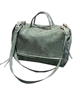 Rovanci Retro Damen Handtasche Elegant Schultertasche Umhängetasche Motorrad Crossbody Taschen Nubuck Leder