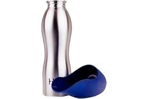 H2O4K9 Stainless Steel Dog Water Bottle and Travel Bowl, Large, 700 ml, Deep Navy