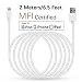 Produktbild LINKPIN 2 Meter Lange Lightning Kabel (Apple MFi zertifiziert) Daten Sync und Ladung Ladekabel für iPhone iPad iPod iOS High Lebensdauer Verstärkt Schnelles Laden USB Handy Akku Datenkabel - Weiß