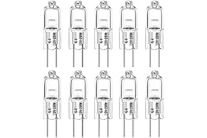 VINBE Halogen Bulb G4 20 Watt 280lm Bi-Pin Bulb (10 Pack) 12 Volt A/C or D/C for Under Cabinet Puck Light, Track Lighting, 2 Pin JC Warm White 2700K Dimmable
