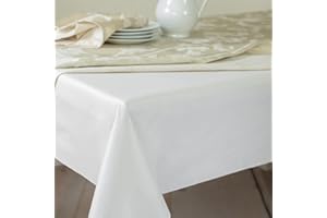 Benson Mills Deluxe Heavy Duty Vinyl Table Pad, Premium Table Protector, Waterproof with Flannel Backing, Quilted Design and Customizable (Off-White, 52" X 70" Rectangular)