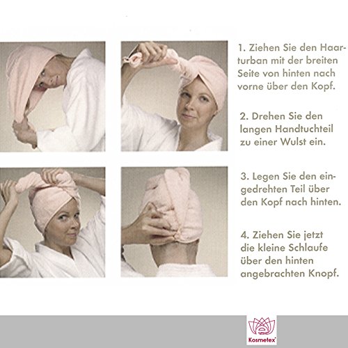 HaarTurban Kosmetex, ein Teddyplüsch Microfaser Haartuch, schnelltrocknend, Handtuch für die Haare mit Schlaufe, HT schwarz - 3